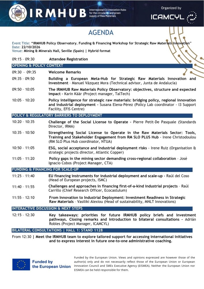 Agenda evento IRM HUB en el MMH
